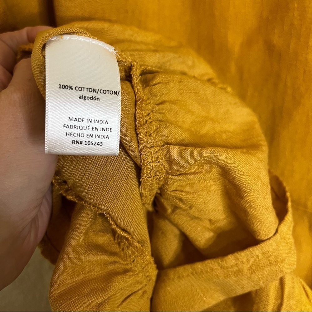 Bobeau Golden Yellow Flutter Sleeve Dress Size Large - Picture 11 of 12